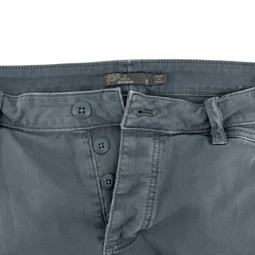prAna Button‎ Fly Pant Womens 6 Gray Skinny Mid Rise Stretch Hiking Ankle Pants - Picture 4 of 9